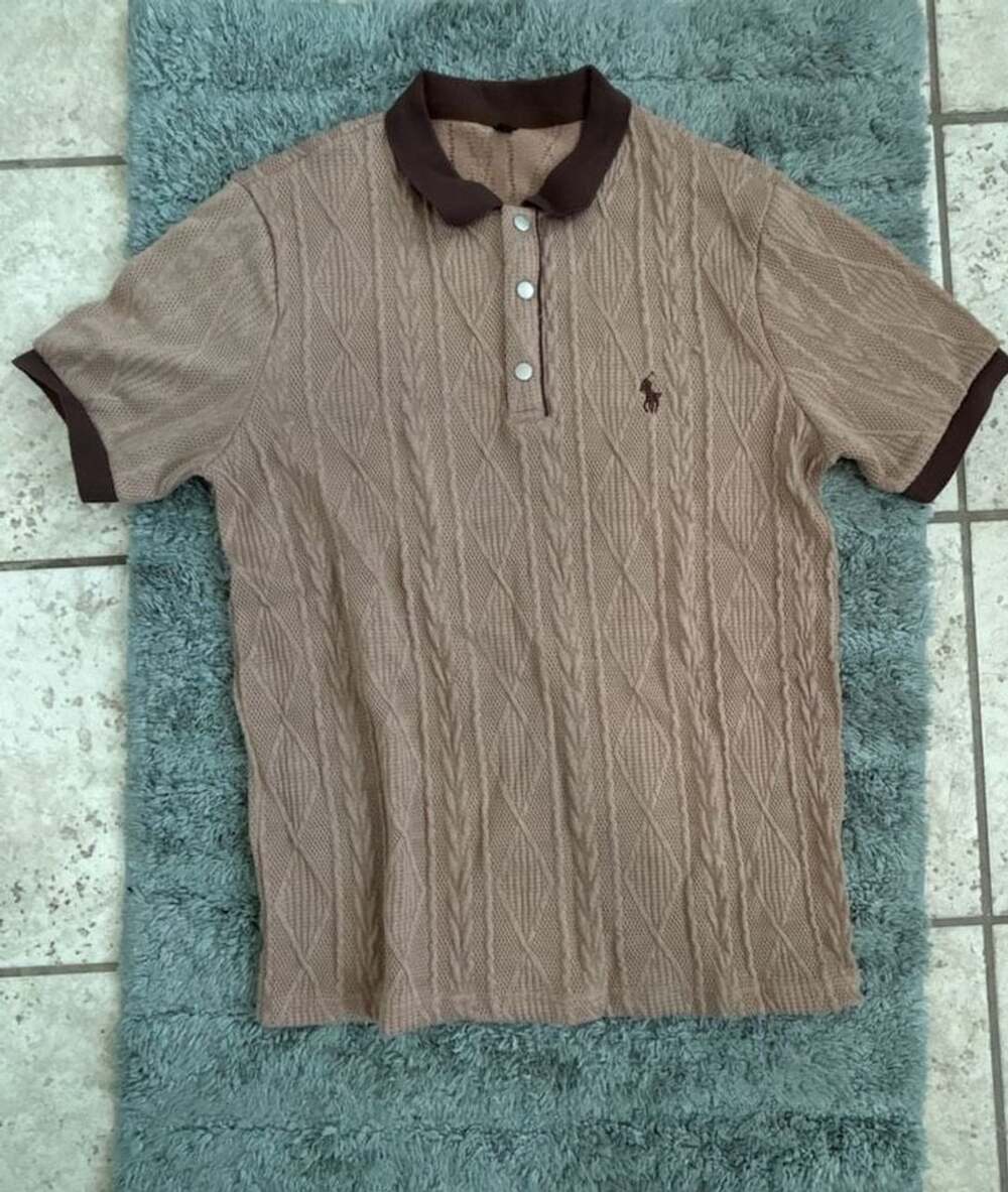 Polo Ralph Lauren Men's Cable Knit Short Sleeve Polo Shirt
